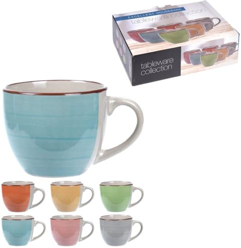 Set di 6 tazze da caffè espresso in ceramica, 90 ml