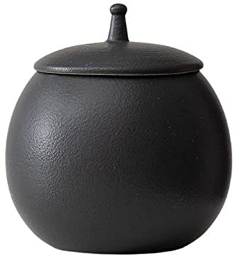 PROPFE Sucrier avec Couvercle, boîte à thé en céramique pour café-Bar, Ensembles de boîtes à Sucre pour la Cuisine, Pots à café avec couvercles hermétiques-Noir-1