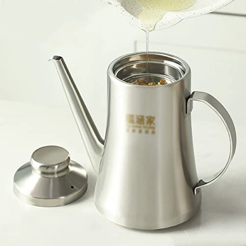 LEIYTFE Dispensador De Aceite De Oliva con Tapa Antipolvo Y Rejilla Filtrante Vinagrera Recipiente Lloviznador Aceitera De Acero Inoxidable Vinagrera con Boquilla Antigoteo (Size : 1300ML)