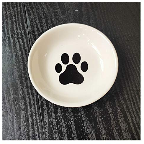 Creative Cute Cat Small Saucer Shape Mini Plate Ceramics Cartoon Dish Creative Snack Plate Chinchilla Squirrel Hedgehog Bowl Ceramic Cat Bowls (Color : Paw, Size : S)