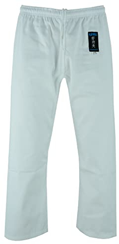 Playwell Pantalon d'entraînement Karate White Premium Silver Brand White Gi - 3/160 cm