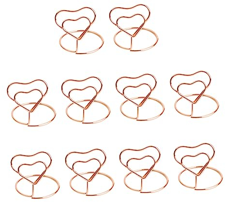 NUOBESTY Tischnummernhalter Mit Spiralbasis 10 Stück Herzförmige Memohalter Für Hochzeit Geburtstag Und Party