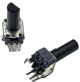 SHYISY potenziometro 2 potenziometri Rk09 B10k con Posizionamento Centrale Lunghezza Albero 17 mm Mezza Impugnatura