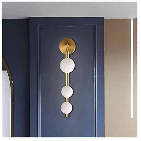 Lámpara de Pared, iluminación de Apliques Decorativos de Pared Compatible with el baño del Corredor TELEVISOR Fondo Gold Metal Wall Maled Vanity Light G9,Lámparas de Pared