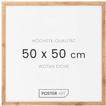 POSTER ART Cadre photo 50x50 cm - Wotan chêne en bois - California en verre acrylique pour décoration murale affiche, puzzle, diplôme ou toile