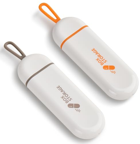Tablettenbox Pillendose，Pillendose klein für unterwegs，Pillenbox für Vitamine, Medikamente, Pillen, Gute Dichtleistung, Erhaltung der medizinischen Eigenschaften. (2-Packungen)