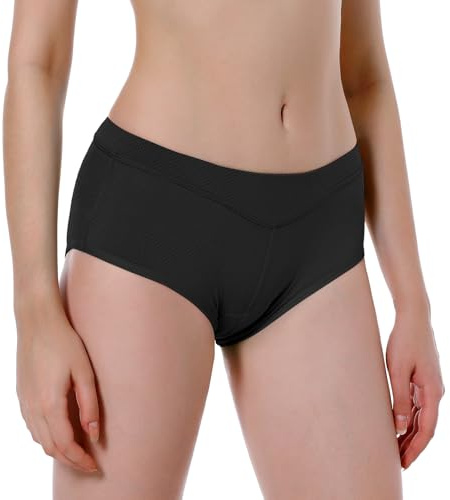 FEIXIANG Women's Cycling Underwear, 4D Padded Gel Bike Shorts Quick Dry Cycling Knickers Lightweight Bicycle Briefs Black