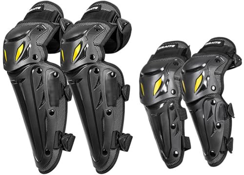 Kcolic Confezione da 2 Ginocchiere per Moto Antiscivolo per Uomo Ginocchiere Corazzate CE Protezione Motocross Racing Equipaggiamento Protettivo per Moto Ciclismo B
