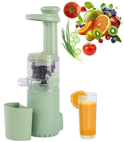 DarkSwan Juicers Fruit & Vegetable, Mini Slow Masticating Juicer Machines, Cold Press Juicer Drinks Machine, Spiral Extrusion 98% Juice Rate, Fruit Press Juice Residue Separation, Easy to Clean