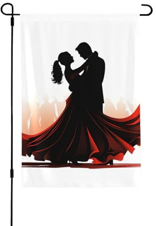 Drapeau de jardin 71 x 101,6 cm vertical double face extérieur, drapeau de bienvenue pour salle de bal, danse, petit drapeau de jardin en toile de jute pour extérieur, porche, jardin, vacances, cour