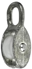 Carrucola Singola ad 1 Gola Professionale per Funi, Puleggia singola Resistente e Scorrevole per Funi in Materiali di Qualità, ideale per funi, tende, uso nautico(1 Gola,Ø 6 mm.)