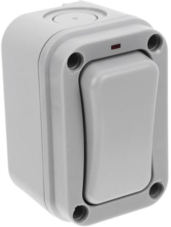 AUTSUPPL Interruttore Esterno Con Luce Integrata Per Montaggio Parete Facile Installazione e Uso Ambienti Esterni Scuro