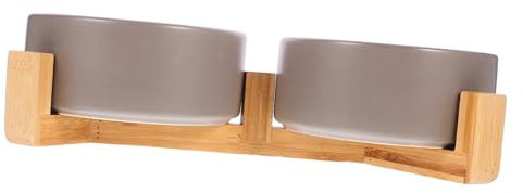 ROMISBABA 1ensemble Set De Gamelles Céramique Antidérapantes avec Support pour Nourriture Et Eau pour Et Chiens Design Élégant Et Stable