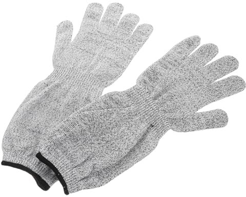 HOMSFOU Schnittschutzhandschuhe Mit Langen Armstulpen Schützende Und Verschleißfeste Handschuhe Für Küche Und Garten Atmungsaktiv Und Bequem