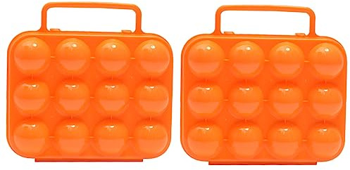 DIYEAH Boîte à Œufs Portable en Pp, 2 Pièces, Protection Anti-chocs, Rangement Hermétique pour Camping et Activités Extérieures
