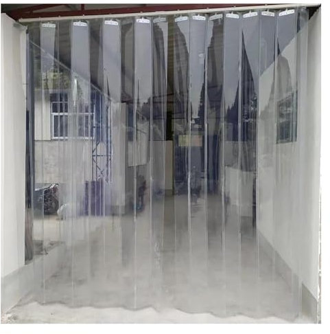 TWALOTPEX Banda/Cortina para Puerta de PVC Claro y Flexible Cortina de PVC Transparente for Puerta corredera con Tiras de Vinilo Plegables, Ideal for trasteros.(1.25x2.5m)