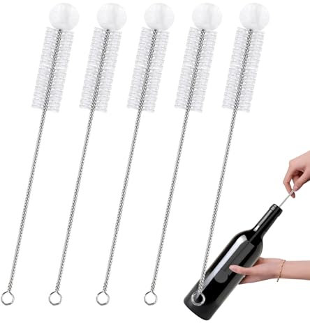 Cepillo de limpiador de botellas de agua, arbitillo de lavadora de botella | Cepillo de limpieza de depuradores de biberón - Lavadora de taza flexible flexible de 5x mango largo, dispositivos de cocin