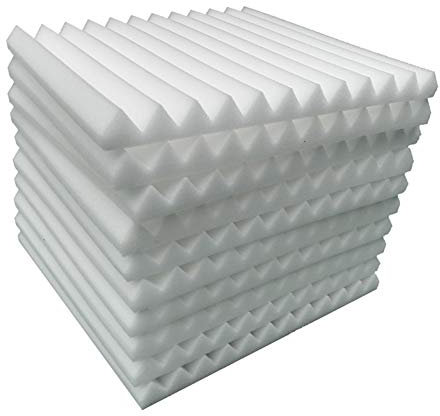 INMOZATA 12 Pack Acoustic Wall Panels, Sound Proofing Panels, 2.5 X 30 X 30 CM High Density Acoustic Panels Foam Panels with Fireproof for Recording Studio, Home Offices, White