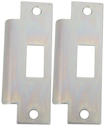 Veemoon Lot de 2 Gâches Renforcées pour Serrure Intérieure Plaque Métallique 122 X 48 CM Accessoire de Porte Compatible Serrures Américaines Guidage Précis du Pêne pour Usage