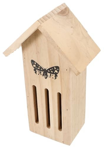 Veemoon Comedero de Mariposas de Madera Natural para Jardín Exterior Hábitat Colgante Seguro y Decoración de Casa de Mariposas Refugio y Estación de Alimentación al Aire Libre