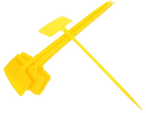 Tofficu Étiquettes de Jardin D'arc Jaune Légères en Plastique 10pcs Piquets D'étiquettes Polyvalents pour Légumes et Herbes pour Usage Extérieur Sol