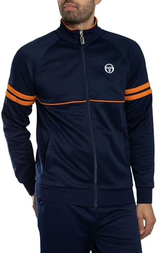 Sergio Tacchini Men's Orion Track Top Jacket Maritime Blue/Orange Pepper