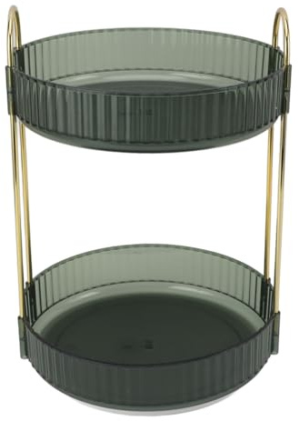 Naroote Sminkställ med Roterande Design i 2 Nivåer för Enkel åtkomst i Badrum och Sovrum (Grön)