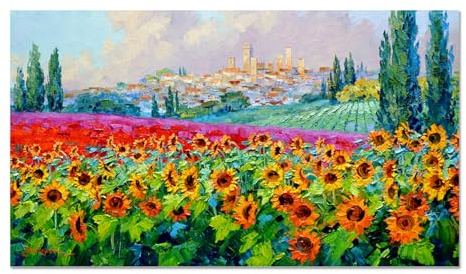 Giallobus - Quadro - Mikki Senkarik - Ballando nel vento - Vetro acrilico - 140x80 - Pronto da appendere - Quadri moderni per la casa