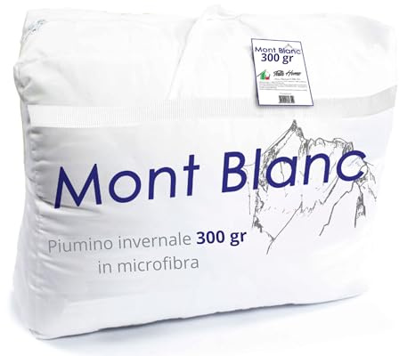 Tata Home Piumino Invernale Piazza Mezza Caldo Imbottitura da 300 gr/mq in Morbida Microfibra Piumone Invernale Pesante Misura Piazza e Mezza 200x200 cm Colore Bianco