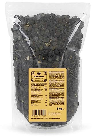 KoRo - Semi di zucca tostati e salati 1 kg - semi della Stiria - confezione convenienza - come snack o sull'insalata