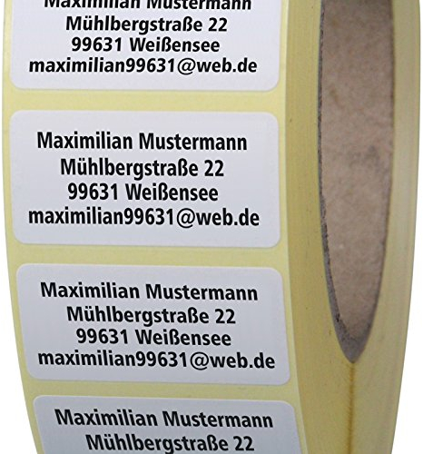 Adressetiketten mit Wunschdruck 100 Stück 40 x 20 mm Haftpapier weiß