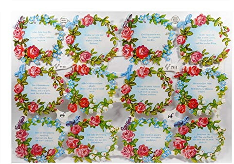 Glanzbilder EF 7119 Blumen Sprüche Poesie Posiebilder Deko GWI 743