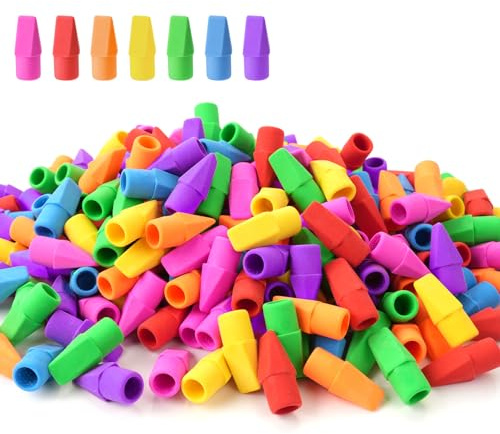 Sooez 120 Pack Pencil Top Erasers, Cap Pencil Eraser Toppers, Studying Supplies for Teachers Classroom Must Haves Pencil Erasers, 7 Colors