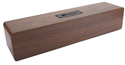 Seacanl Barre de Son en Bois, Effet de Basse Rechargeable avec Affichage de l'heure numérique LED 20W Haut-Parleur Bluetooth réveil, Haut-Parleur à Bande pour intérieur/extérieur pour la Maison /