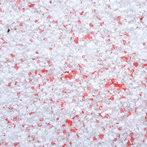 18kg Buntglasputz Glitzerputz Buntsteinputz Glitter Mosaikputz 1-2mm - Innenbereich - (Weiß-Amarena)