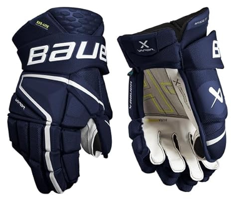 BAUER Vapor Hyperlite - Guantes para niño (11 pulgadas), color negro y blanco