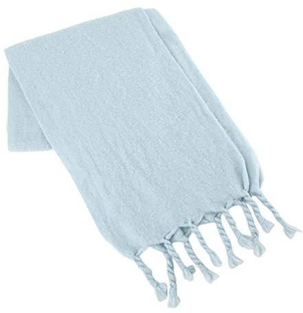 HGJH Schal Groß, Winterschals Hellblau Weicher Warmer Schal Dicke Decke Einfarbig Quaste Kaschmir Schal Lang Groß Winterschal Trendige Stola Schals Für Damen Mädchen