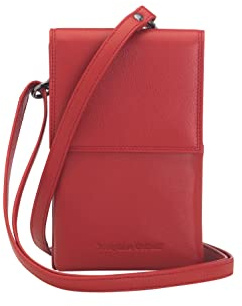 Josephine Osthoff Handy Umhängetasche mit Karten- und Sichtfach, handgemacht aus 100% Echtleder, Crossbody Schultergurt, stabile Magnetknöpfe