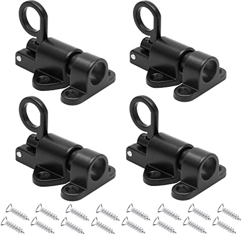 alwaiiz 4 Pieces Verrou Porte à Rebond, Loquet Automatique avec 16 Pieces Vis, Alliage d’aluminium Loquet à Ressort Automatique, Convient pour les Fenêtres, les Portes de Placard et les Portes en Bois