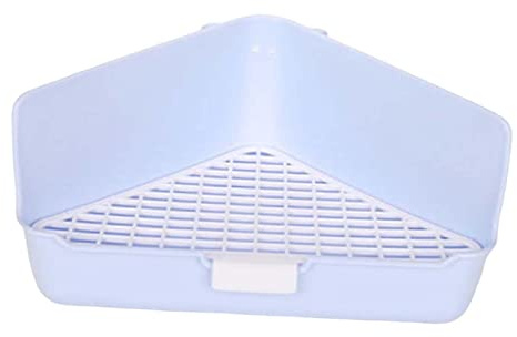 perfk Bac à litière pour Lapin Toilette Plateau de Toilette Facile à Nettoyer Coussinets d'entraînement boîte à literie poêle pour Animaux de, Bleu Clair