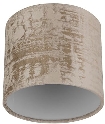REV Lampenschirm - Ersatzlampenschirm rund im Vintage-Look aus hochwertiger Baumwolle, Durchmesser 14cm, für Hängelampe & Tischleuchte, E27 Fassung, taupe