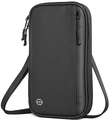 DONGKER Reisepass Tasche, Wasserdicht Reiseunterlagen Organizer, Familie Reiseorganizer mit RFID-Blocker und Schultergurt für Damen und Herren