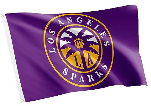 Los Angeles Sparks LA Flag Team WNBA Women's National Basketball Association 100% Polyester Indoor Outdoor 3ft x 5ft Flag (Purple)