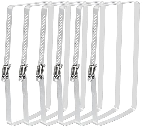 QUARKZMAN Abrazaderas Manguera Rectangular 8 X 4 en Acero Inoxidable 304 Tubería Abrazadera para Ductos, Asegurar Manguera, Cables Y Aplicaciones Proyectos Puentes, 6uds