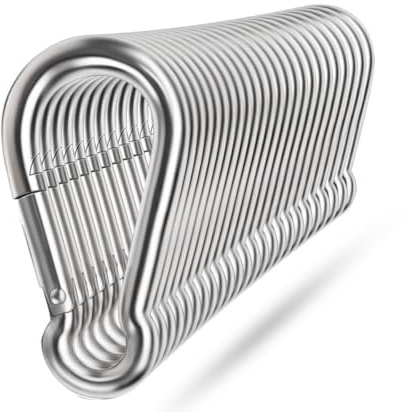 Ekunbuy Karabinerhaken aus 304 Edelstahl,federbelasteter Karabinerhaken | Carabiner,Federklammern, Feuerwehr-Karabiner, Schnalle, Seilverbinder für Camping, Wandern,Zughilfen