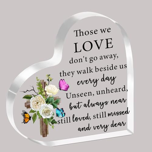 SDOFY Memorial Gift Remembrance Gifts Sympathy Gift Those We Love Don't Go Away Thinking of You Gifts Bereavement Gifts Memorial Acrylic Plaque for Loss of Loved One