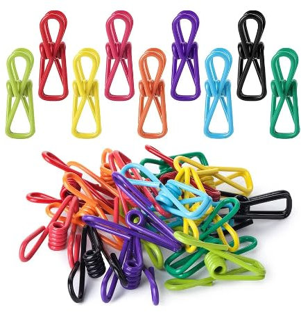 Super Mundo - 60pcs Pinzas para Ropa de Uso múltiple Clips de lavandería de Acero Inoxidable (99005)