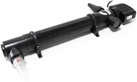 VIALIA UVC Teichklärer CUV-155 | 55 Watt Leistung gegen Algen | Für Teiche bis 50.000 L | Durchfluss 5.000 l/h | Anschlüsse 19/25/31/38 mm | UV-C Gerät für klares Wasser | Inkl. Schauglas