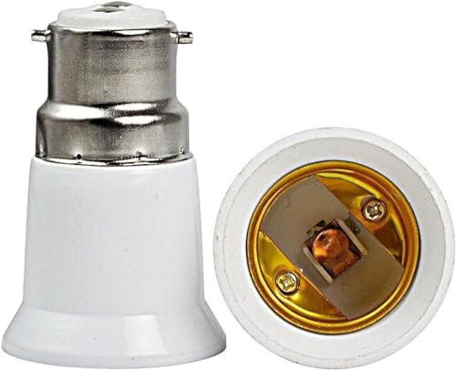 SquarezhenBo B22 to E27 Socket Converter, Socket Adapter, Bayonet to Screw Edison, BC to ES Lamp Base Adapter for LED Bulbs and Incandescent Bulbs and CFL Bulbs Lamp Bases Shades[Energy Class A]
