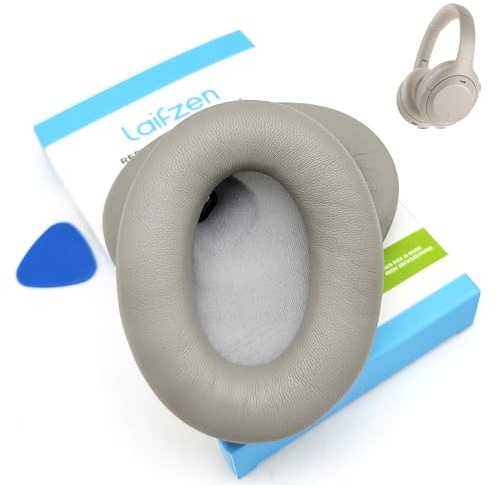 Lambskin XM4 Earpads for Sony WH-1000XM4 Headphones Replacement 1000 XM 4 Real Sheepskin Leather Ear Pads Cushions Earmuffs Cups Covers (Silver)